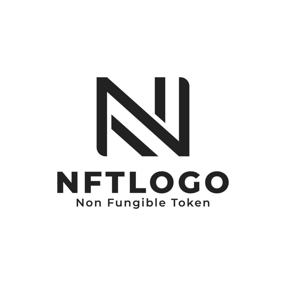 nft monogram logo design vector template, Non Fungible Token, blockchain, cryptography, Cryptocurrency, bitcoin, digital art asset