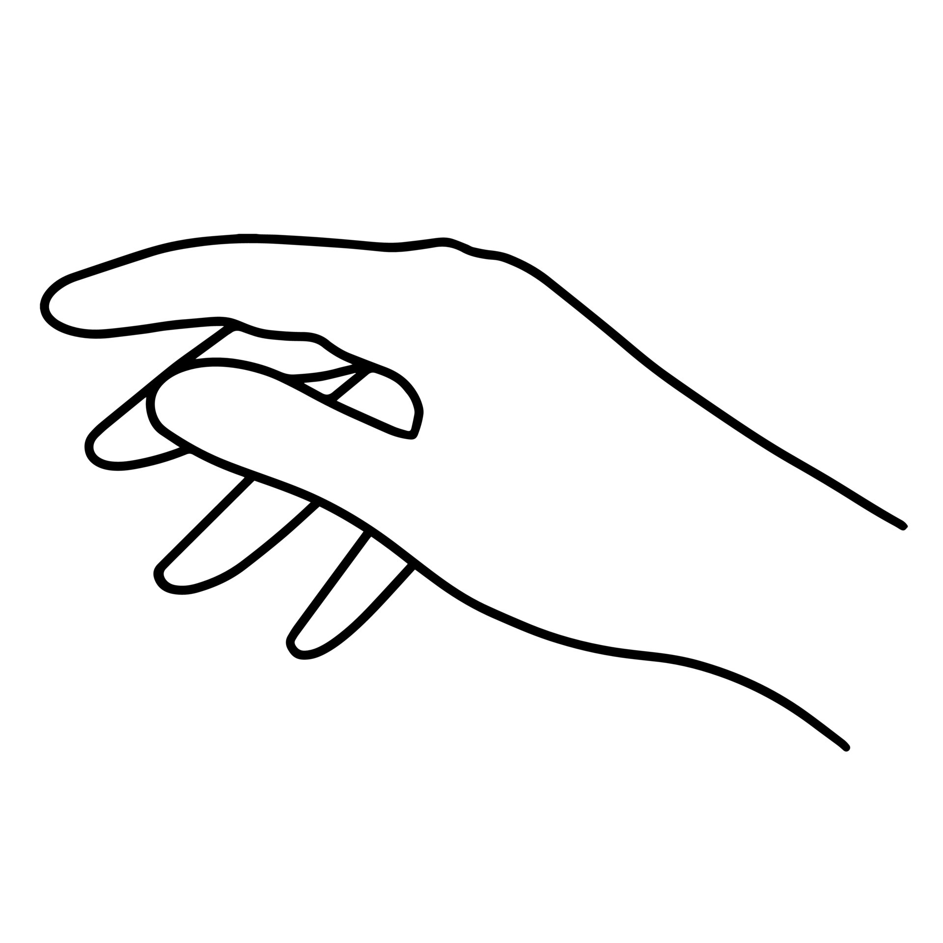 Right human hand vector icon. Hand drawn illustration isolated on white