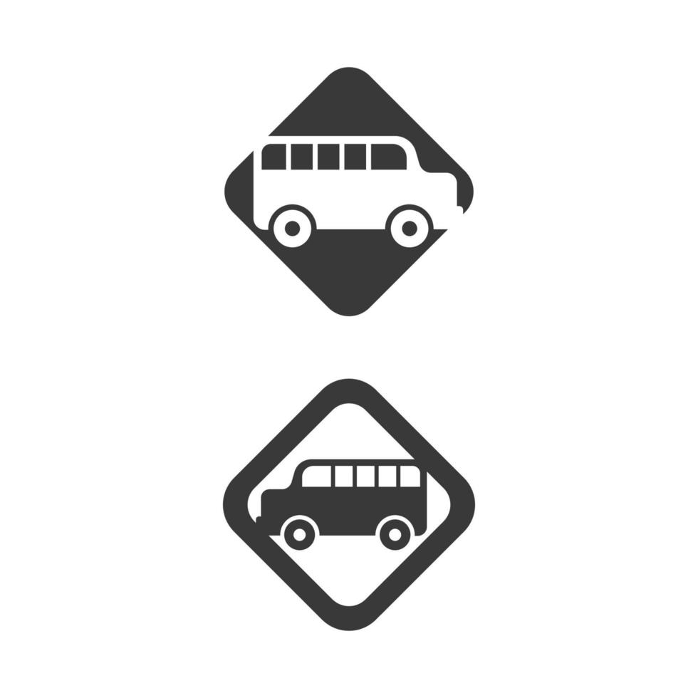 iconos de automóviles y automóviles con logotipo vectorial para camiones de viaje, autobuses y otros signos de vectores de transporte, ilustración de diseño