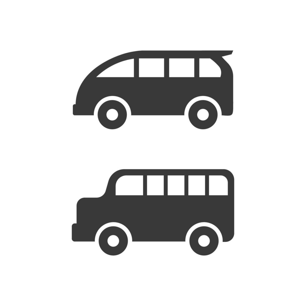 iconos de automóviles y automóviles con logotipo vectorial para camiones de viaje, autobuses y otros signos de vectores de transporte, ilustración de diseño