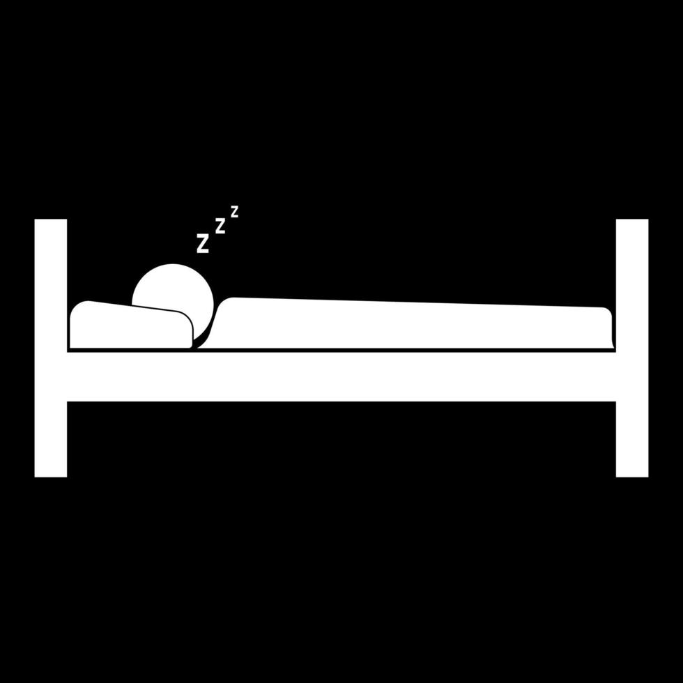 hombre durmiendo icono color blanco vector ilustración imagen estilo plano