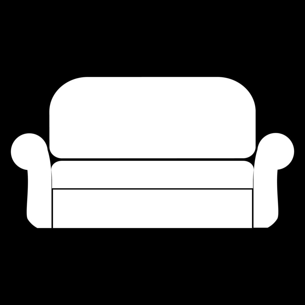 Sofa icon white color vector illustration image flat style