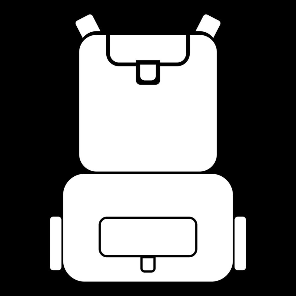 Backpack white icon vector