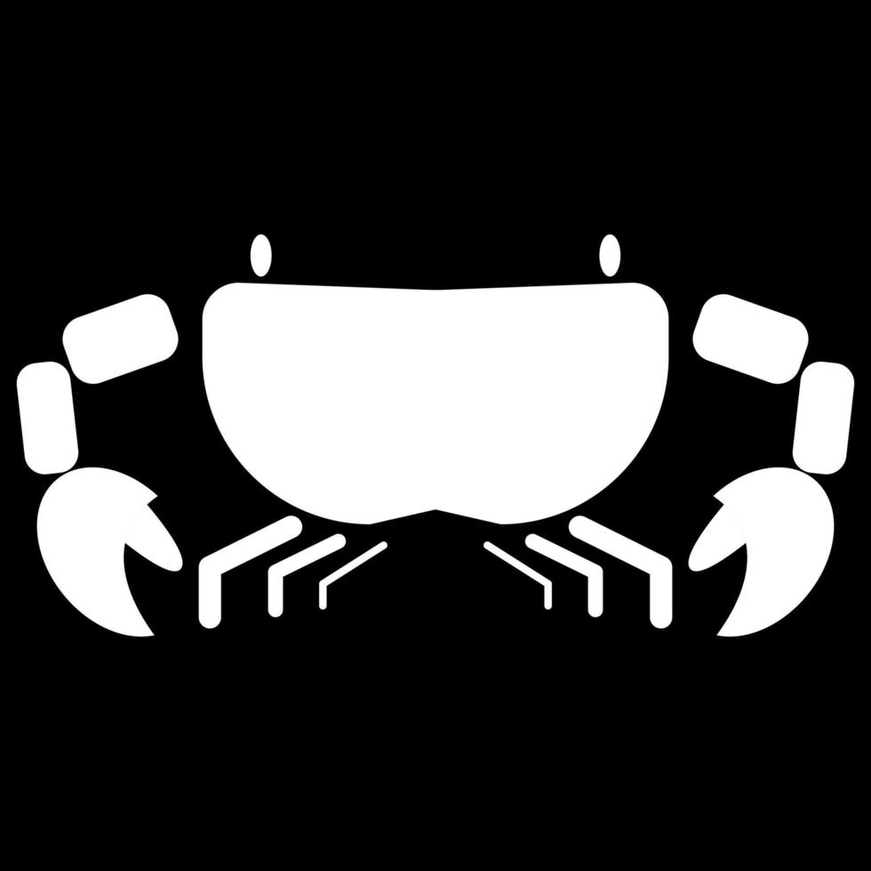 icono de cangrejo blanco vector