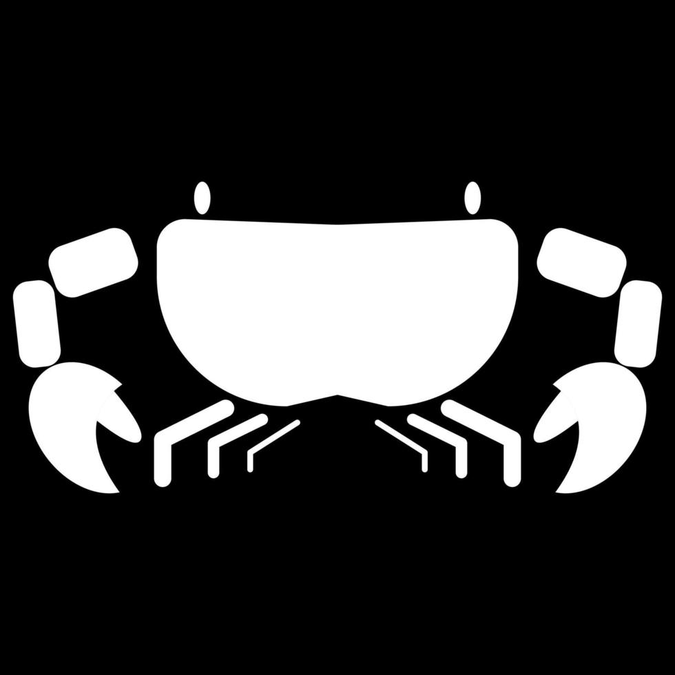 Crab white icon vector