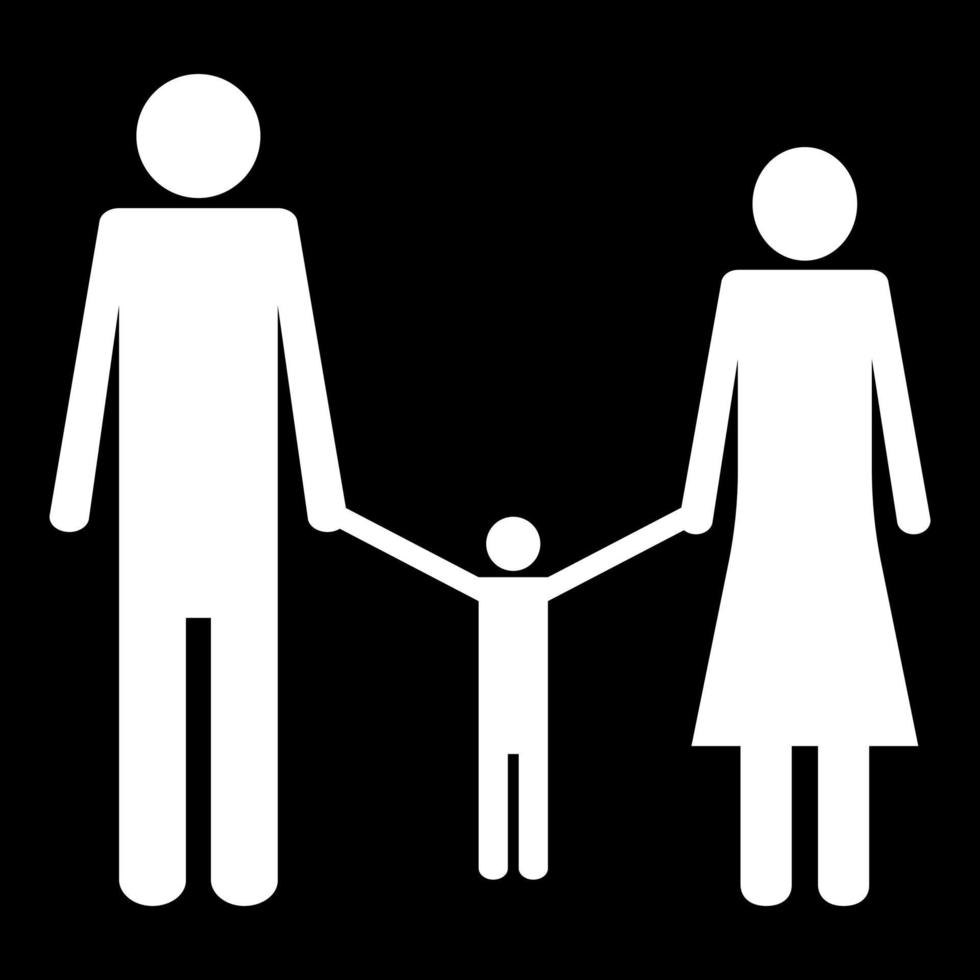 Family icon white color vector illustration image flat style