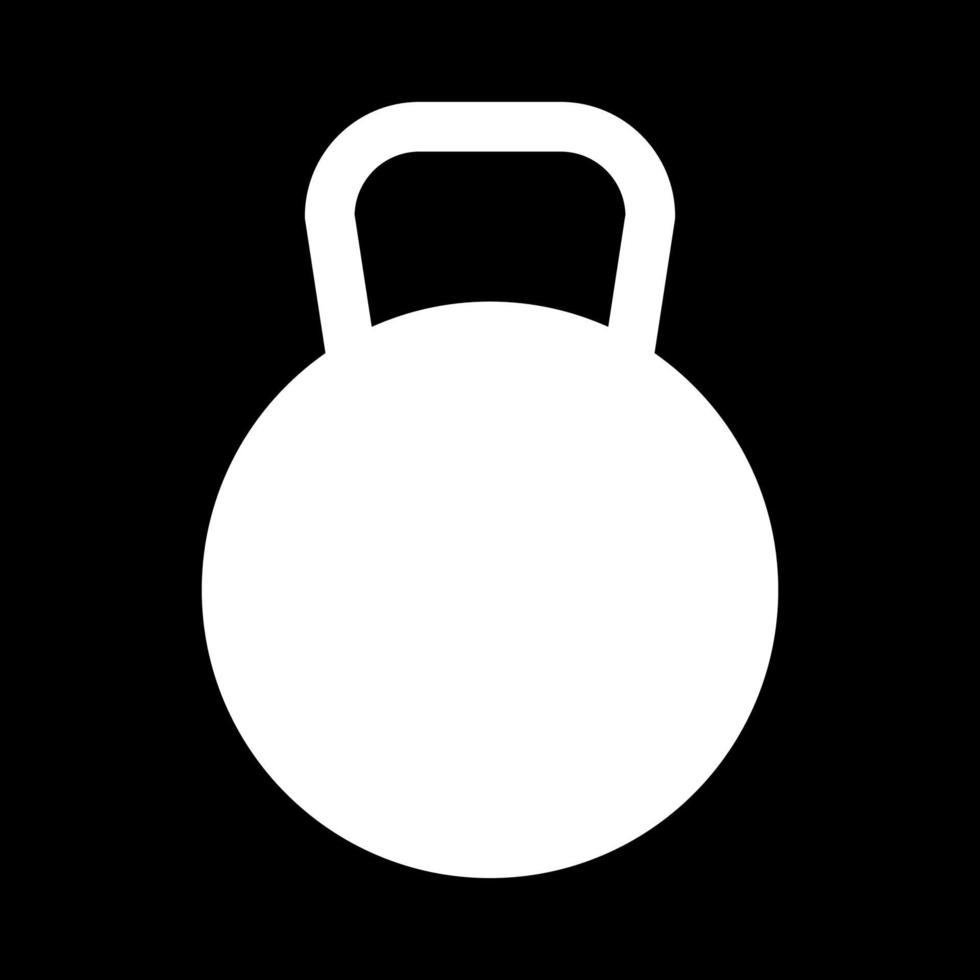 Kettlebell white icon vector
