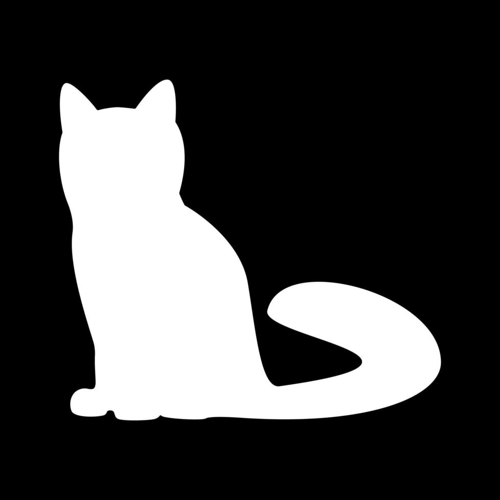 icono de gato blanco vector