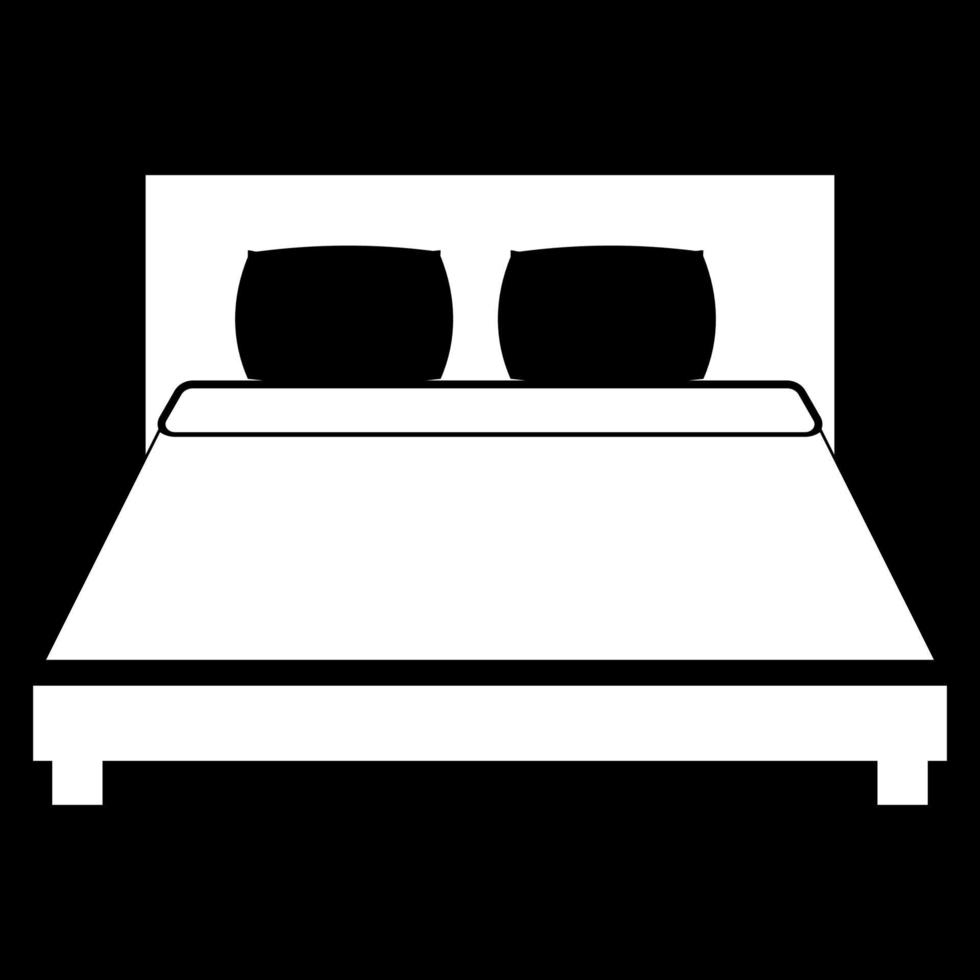 Bed white icon vector
