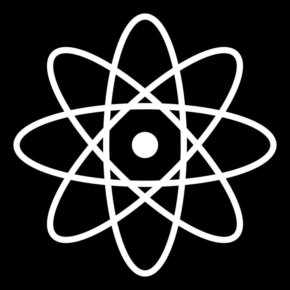 Atom white icon vector