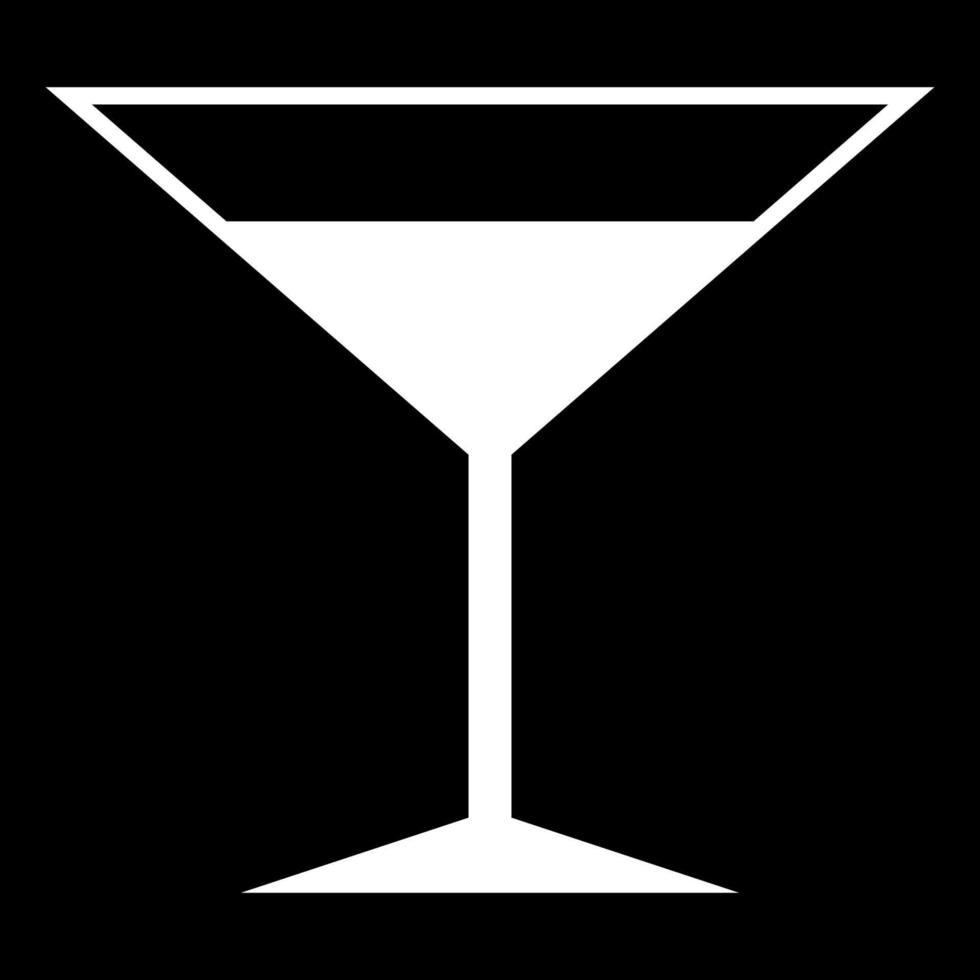 icono blanco de copa de martini vector