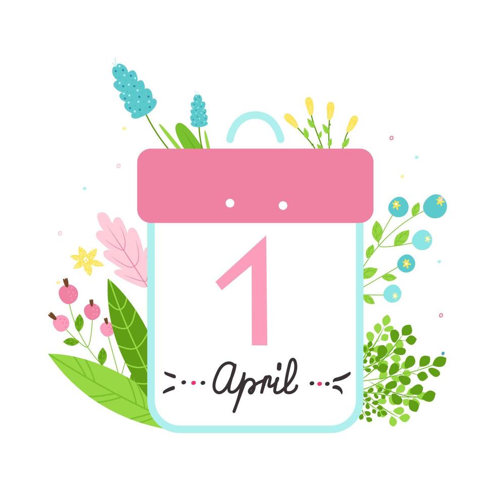 The beginning of the month. April 1st. Calendar concept. VECTOR illustration for blog design, social groups design, motivation