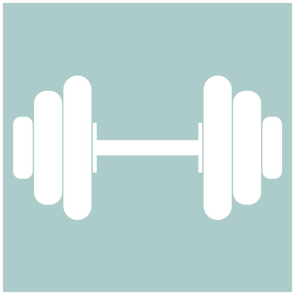 Dumbbell the white color icon vector