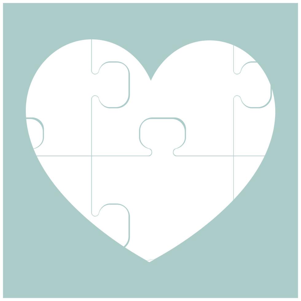 Heart with puzzle the white color icon vector