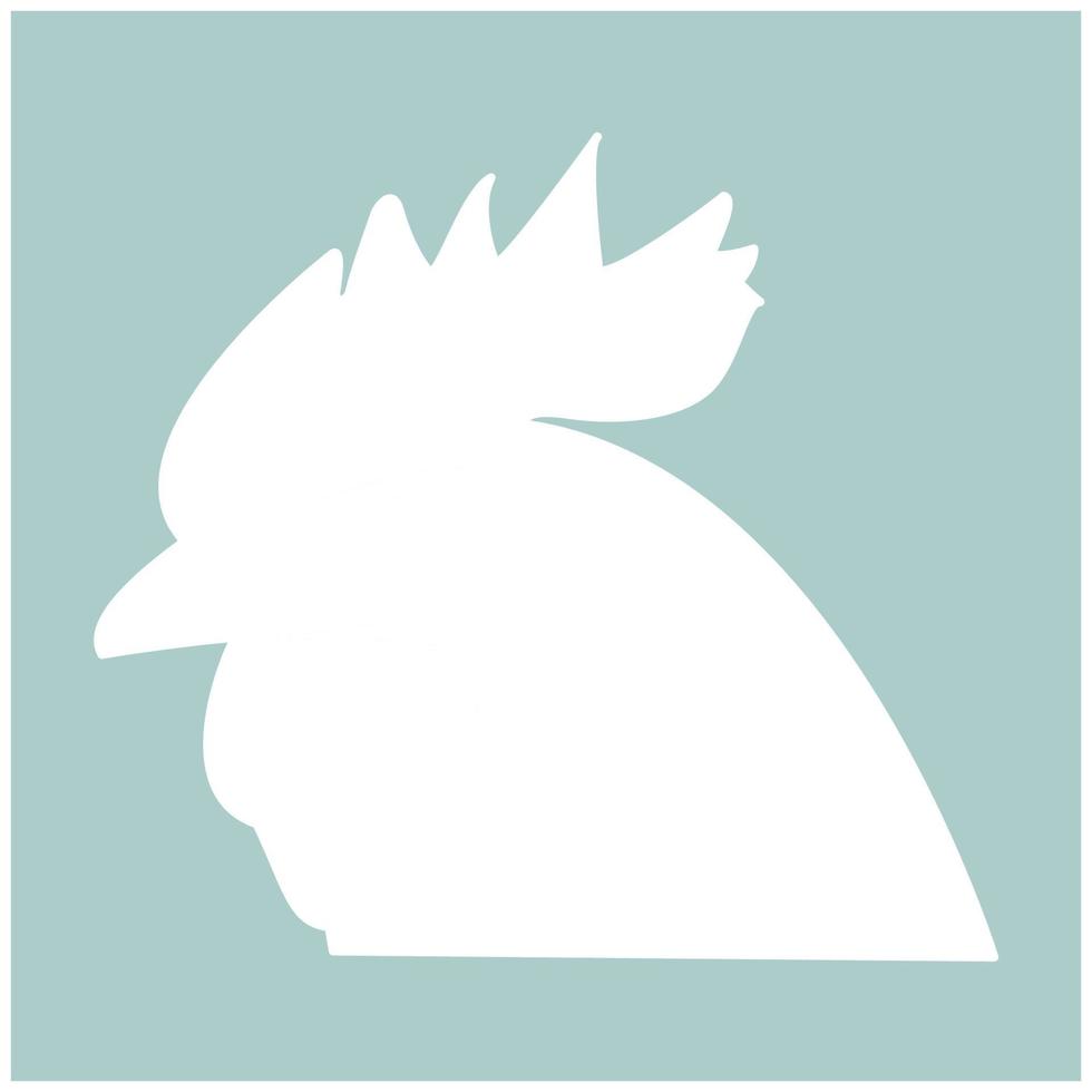 Rooster head the white color icon vector