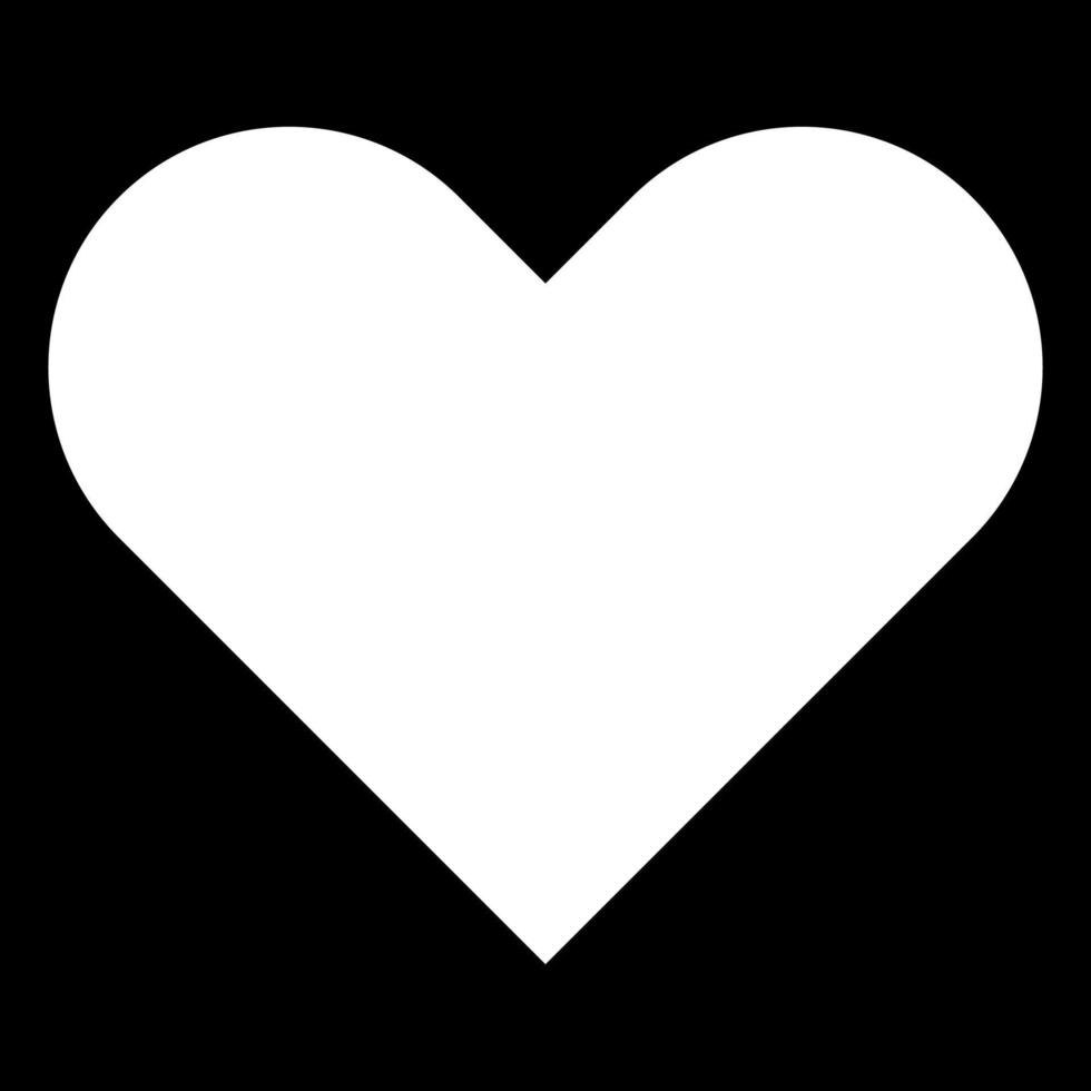 icono de corazón color blanco vector ilustración imagen estilo plano