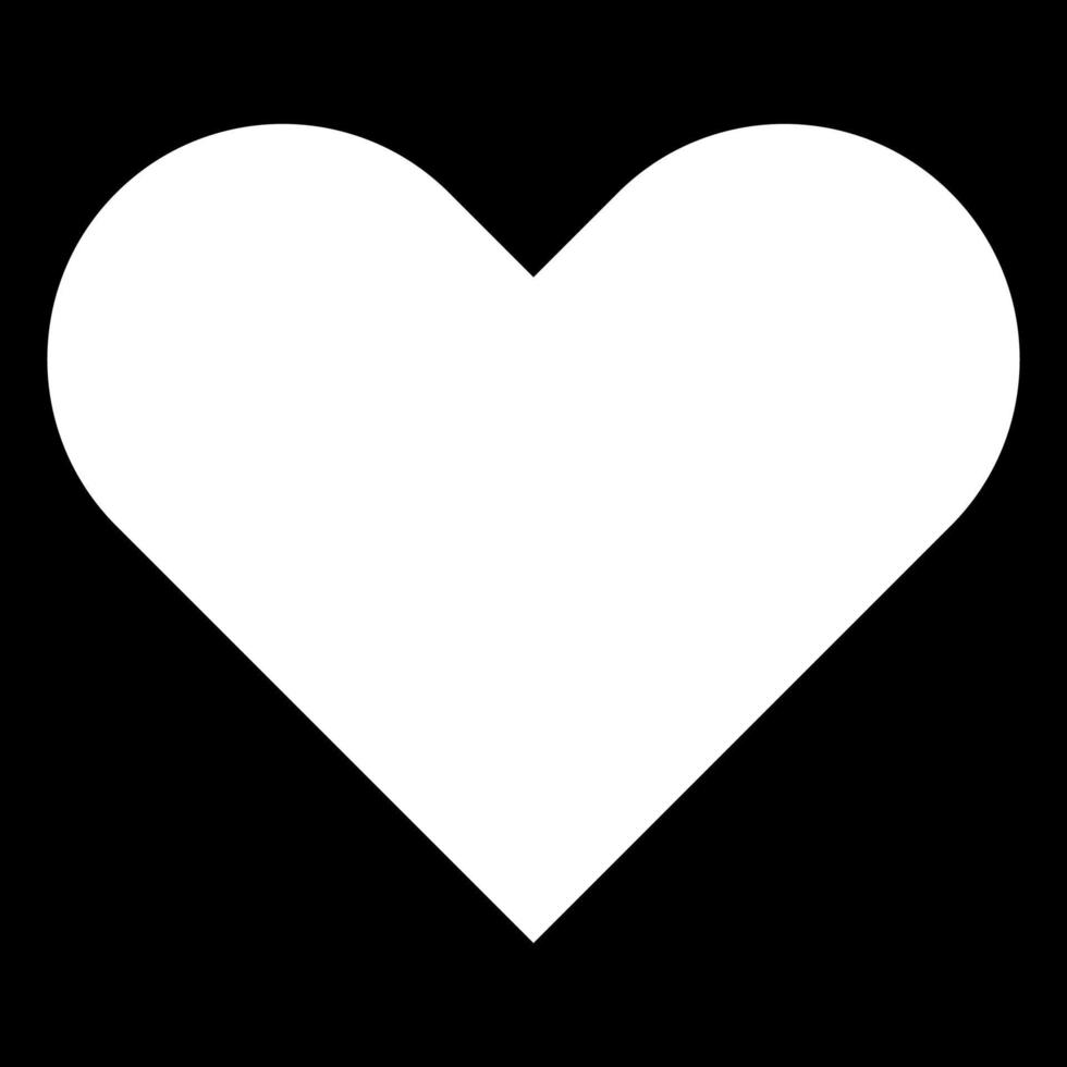 Heart icon white color vector illustration image flat style
