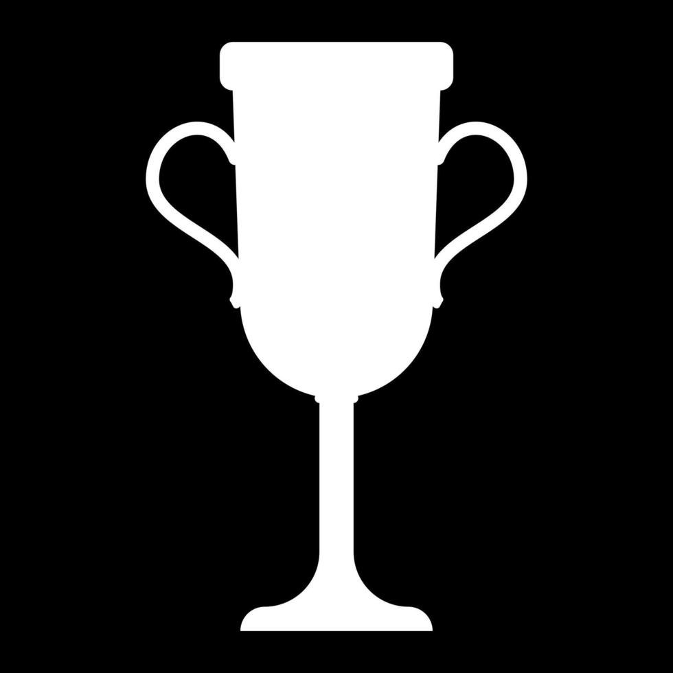 trofeo copa icono color blanco vector ilustración imagen estilo plano