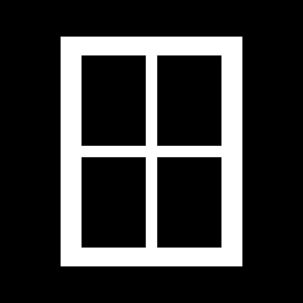 Window icon white color vector illustration image flat style