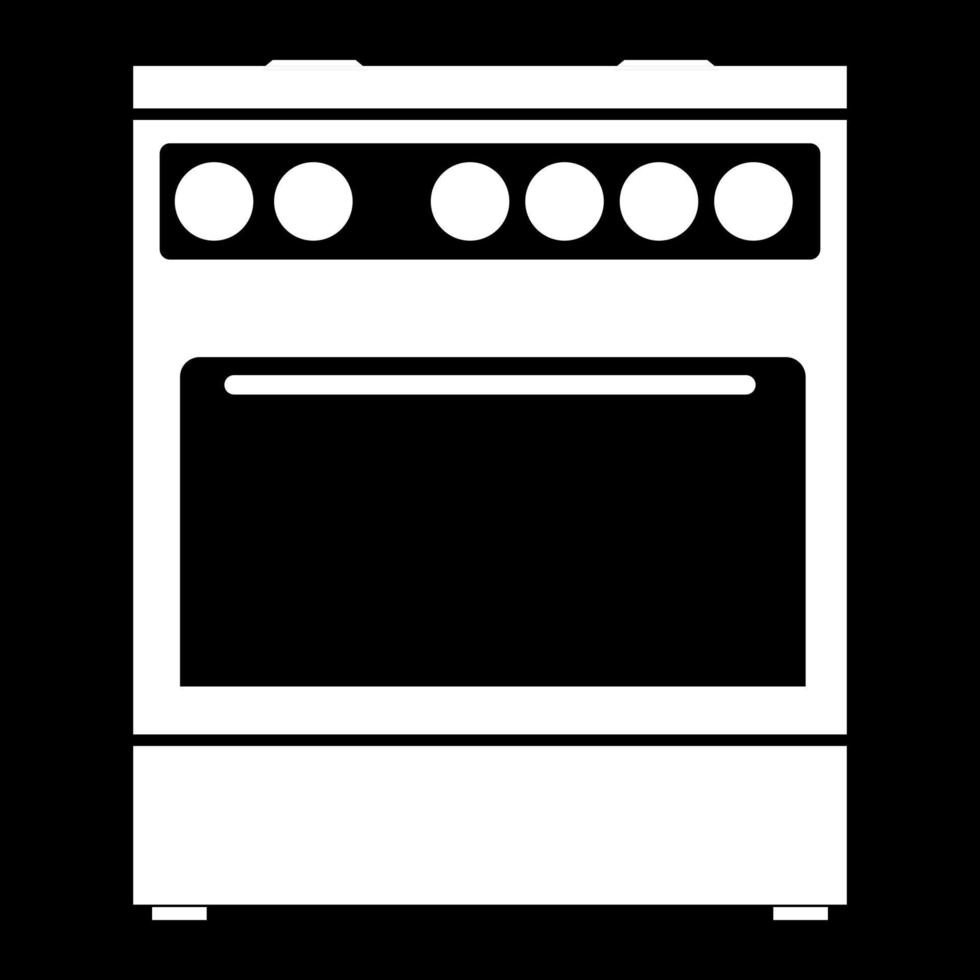Kitchen stove icon white color vector illustration image flat style
