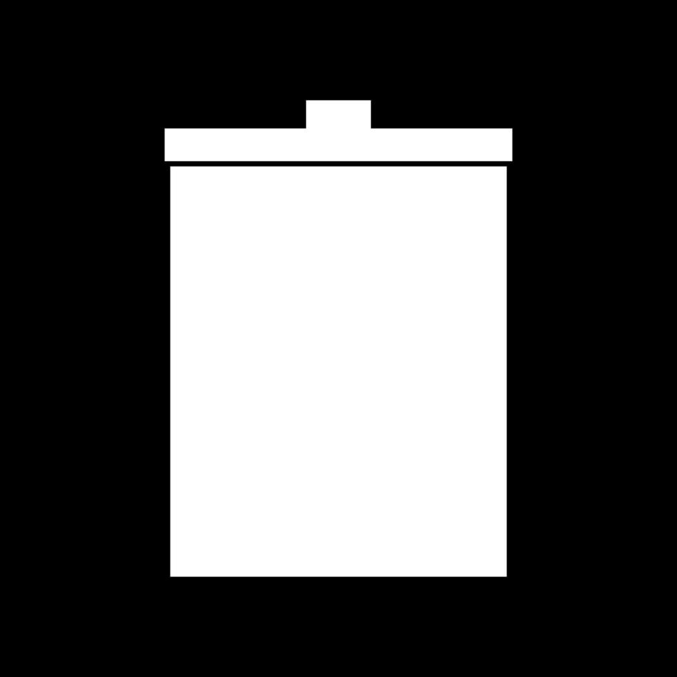 Trash bucket white icon vector