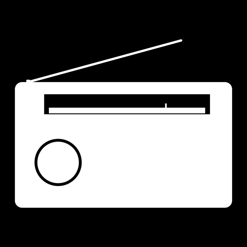 icono de radio blanco vector