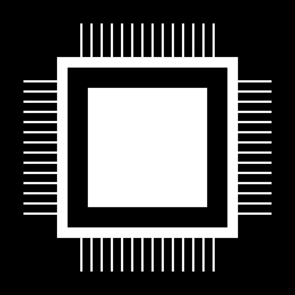 Processor white icon vector