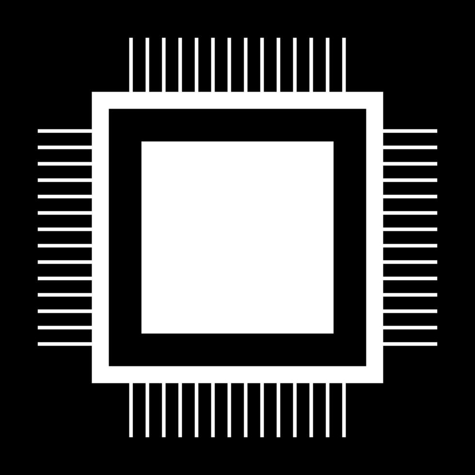 Processor white icon vector