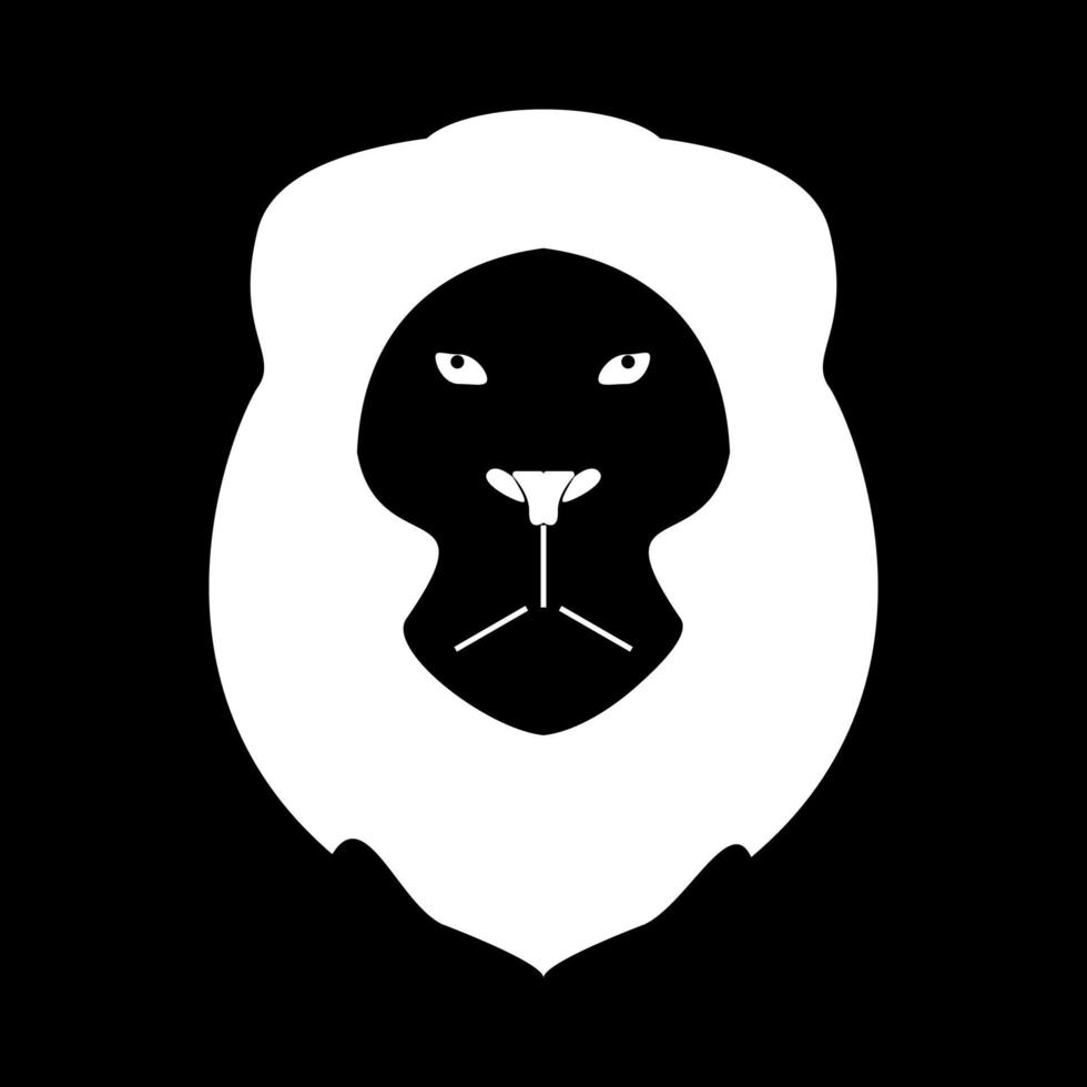 Lion head white icon vector