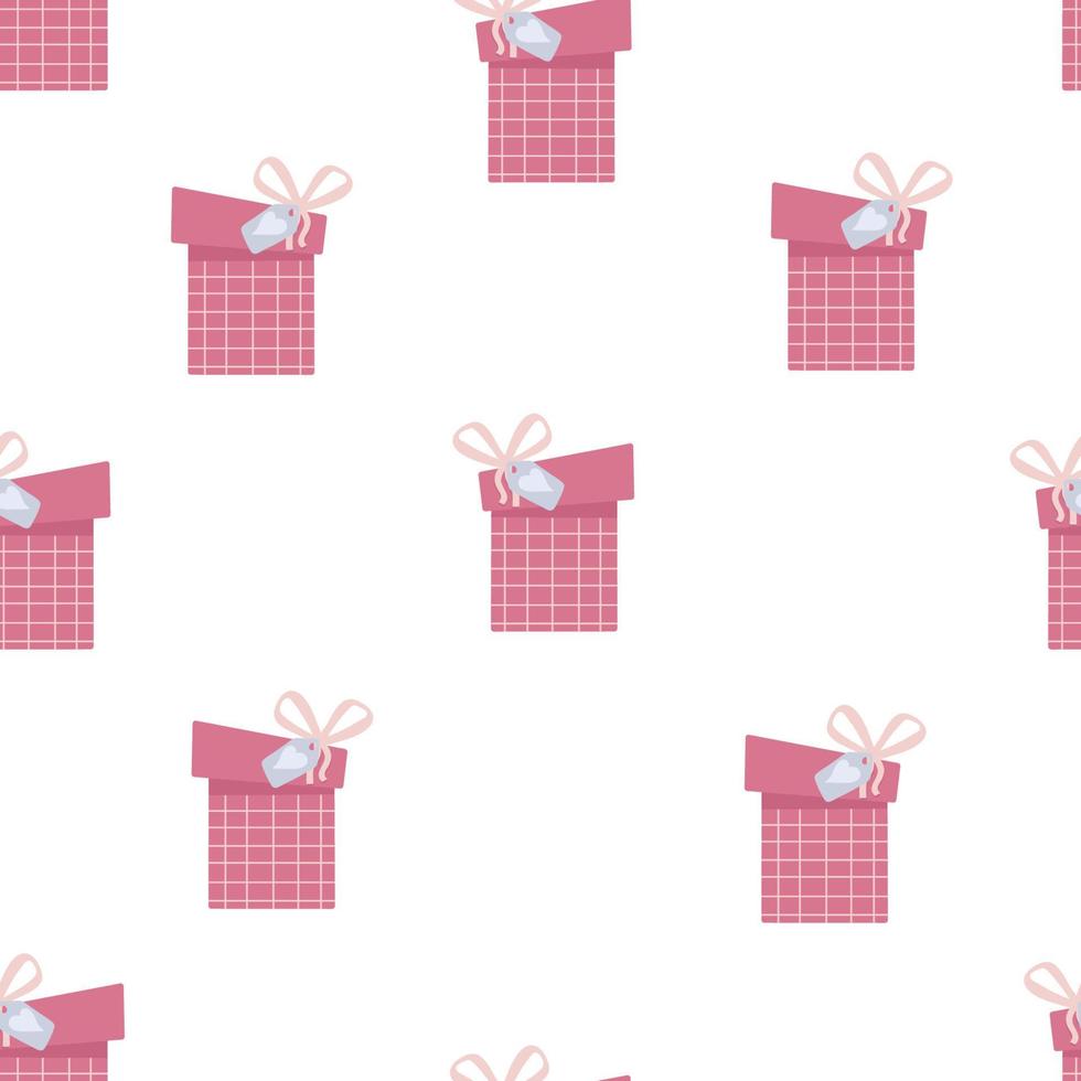Gift boxes, presents seamless pattern vector icon set. . Colorful wrapped paper textile. Cute holiday print.. Cartoon flat design.