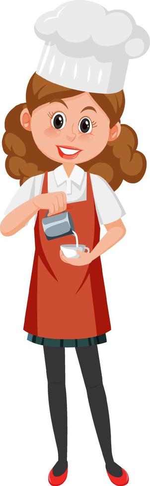 A barista cartoon character on white background vector