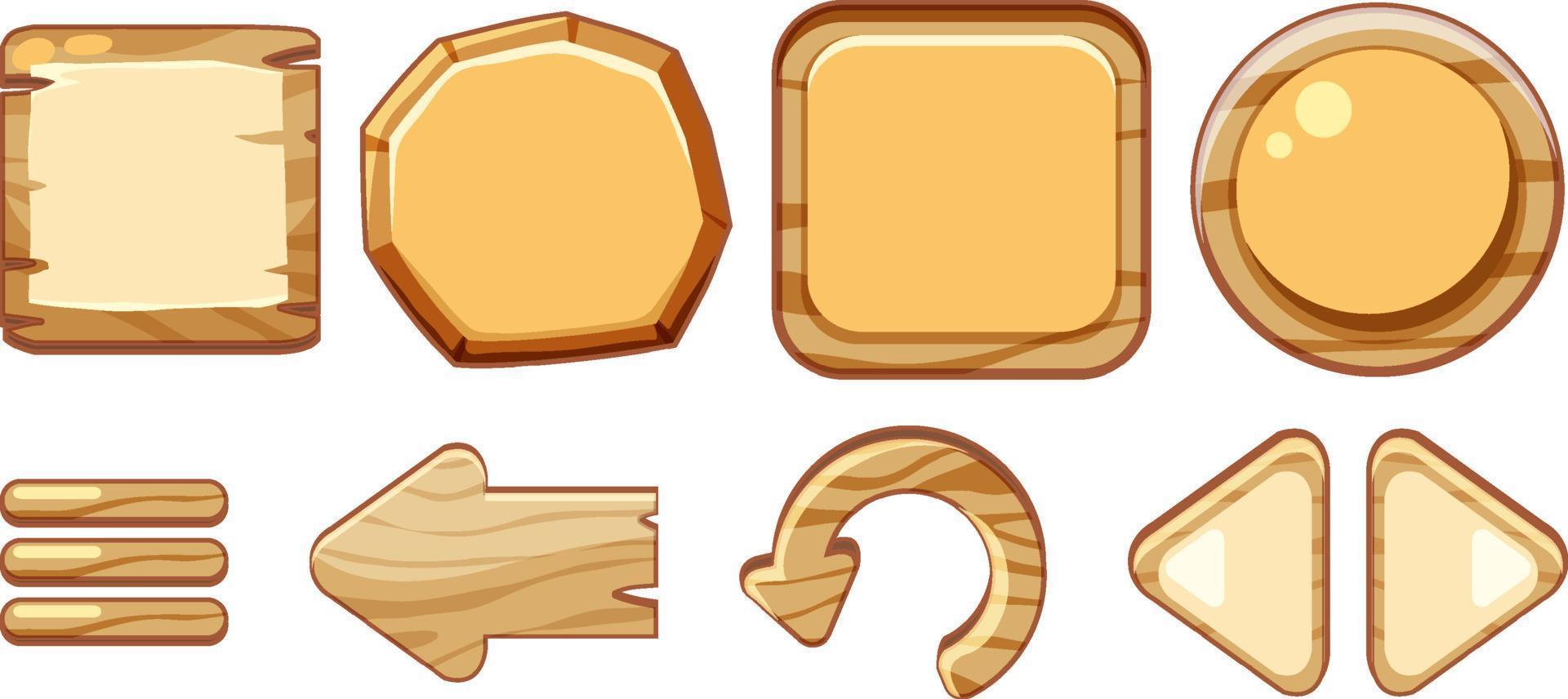 conjunto de tablero de madera diferente vector