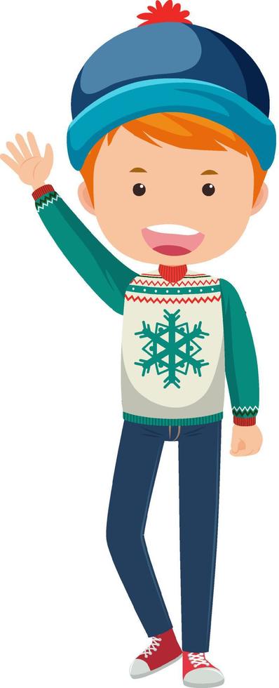 A man wearing Christmas outfits on white background vector