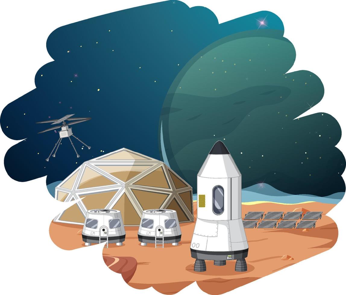 Isolated scene with space settlement vector