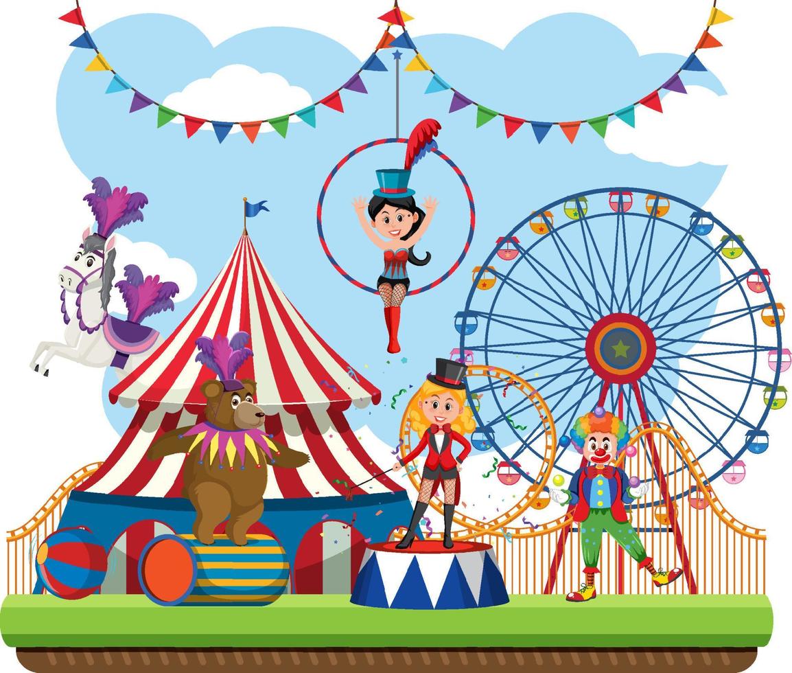 Circus theme park on isolated background vector