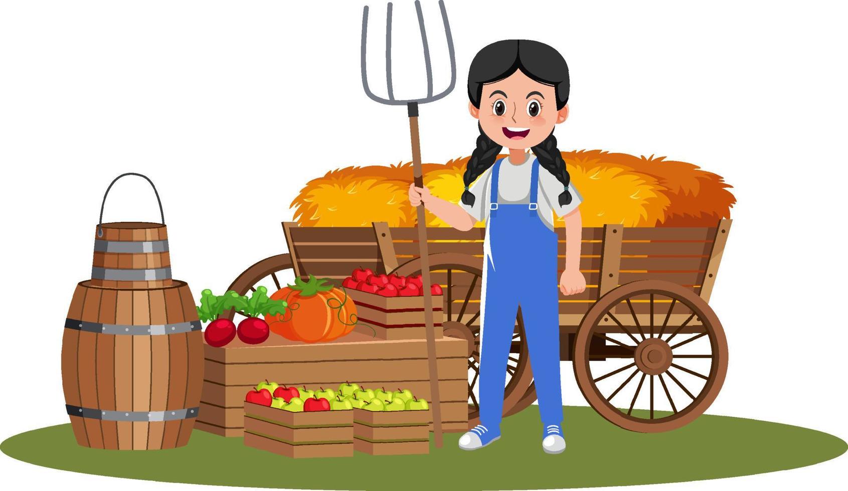 A farmer cartoon character on white background vector