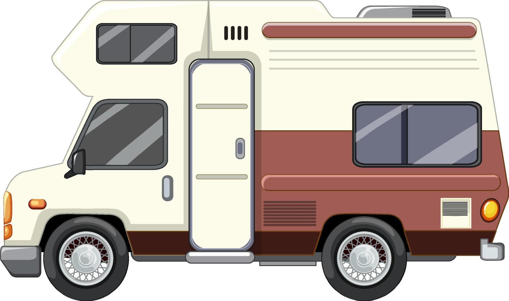 linda autocaravana sobre fondo blanco vector