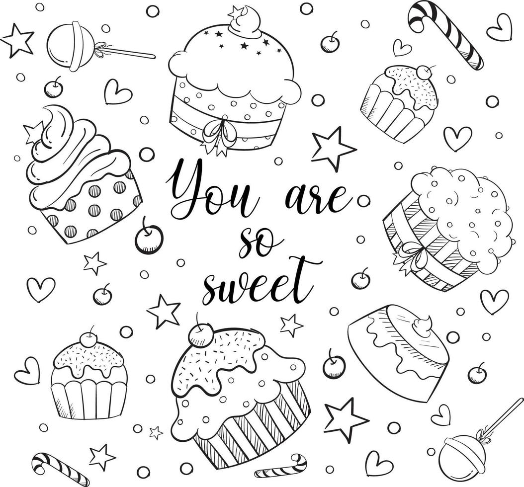 Hand drawn doodle icons set vector