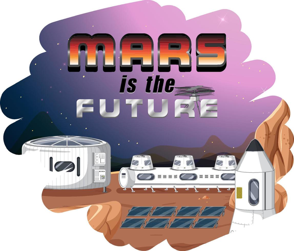 Mars is the future word logo vector