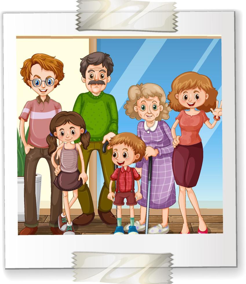A photo of happy family on white backgound vector