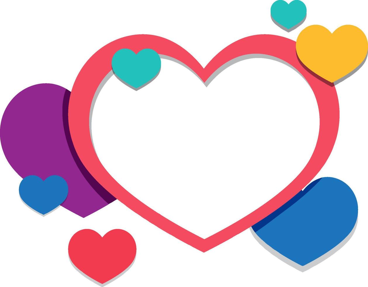 Heart frame with different color hearts vector