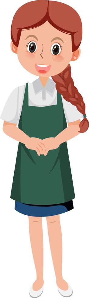 A housekeeper cartoon character on white background vector