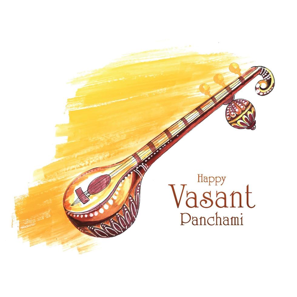 Happy vasant panchami indian festival background. vector