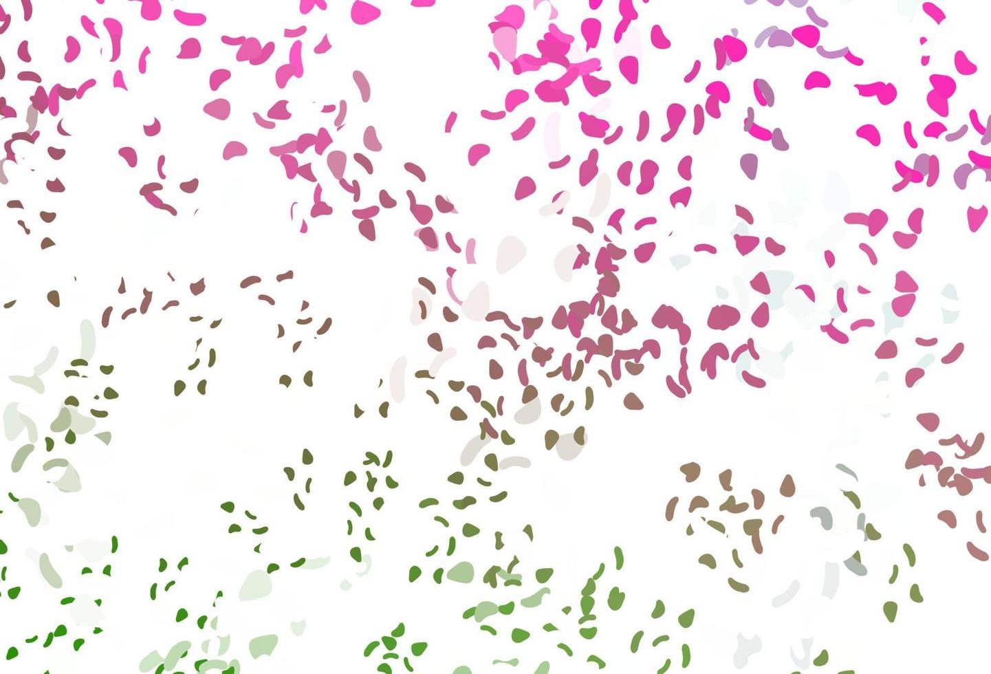 Light pink, green vector pattern with chaotic shapes.