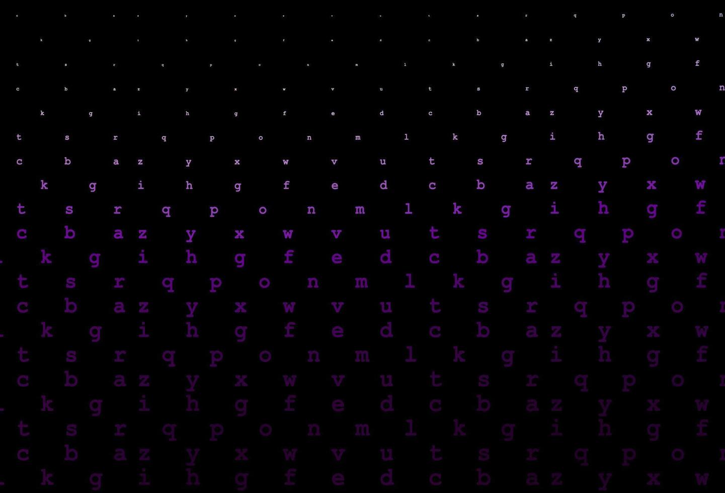 Dark purple vector layout with latin alphabet.