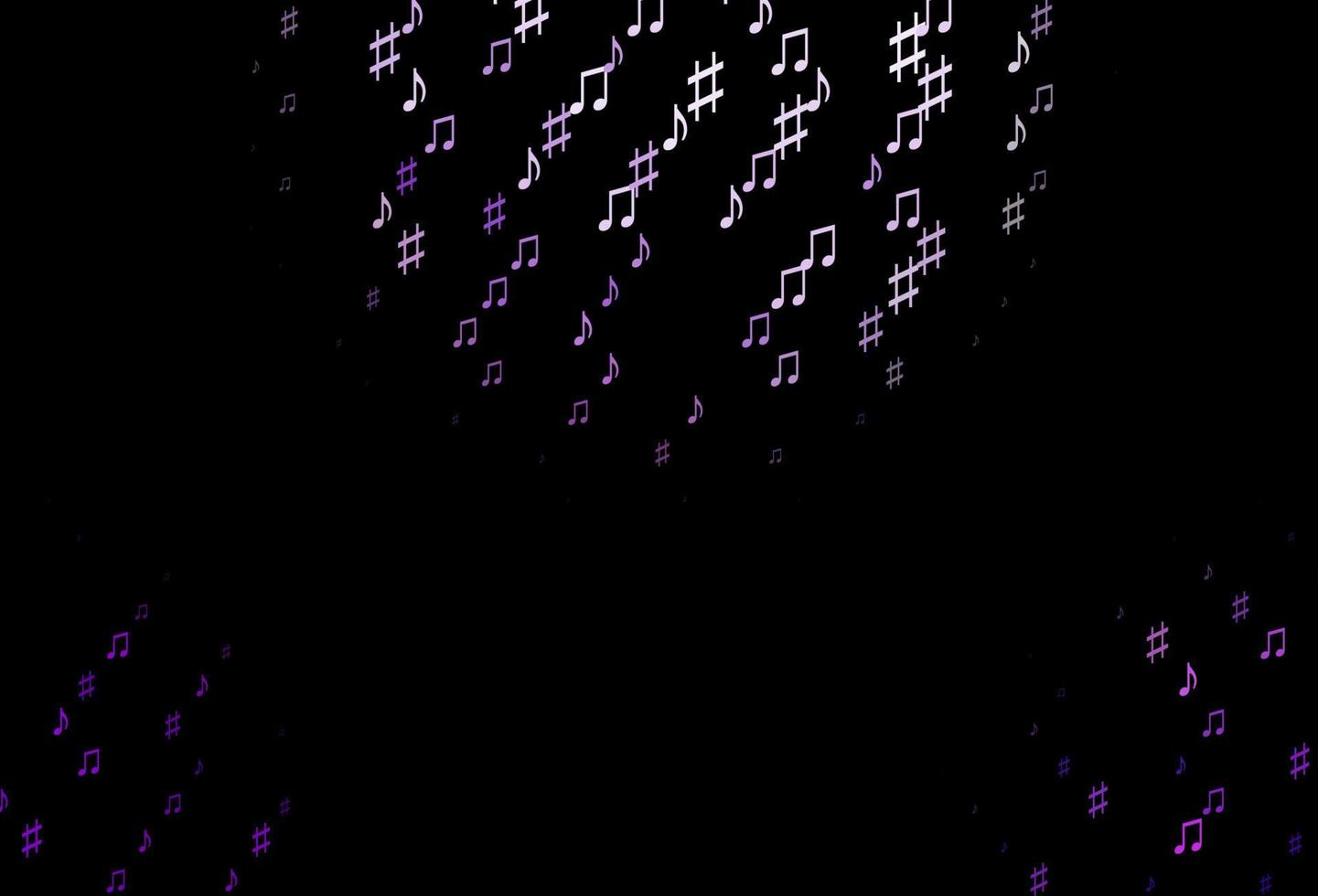 Dark Purple vector texture with musical notes.