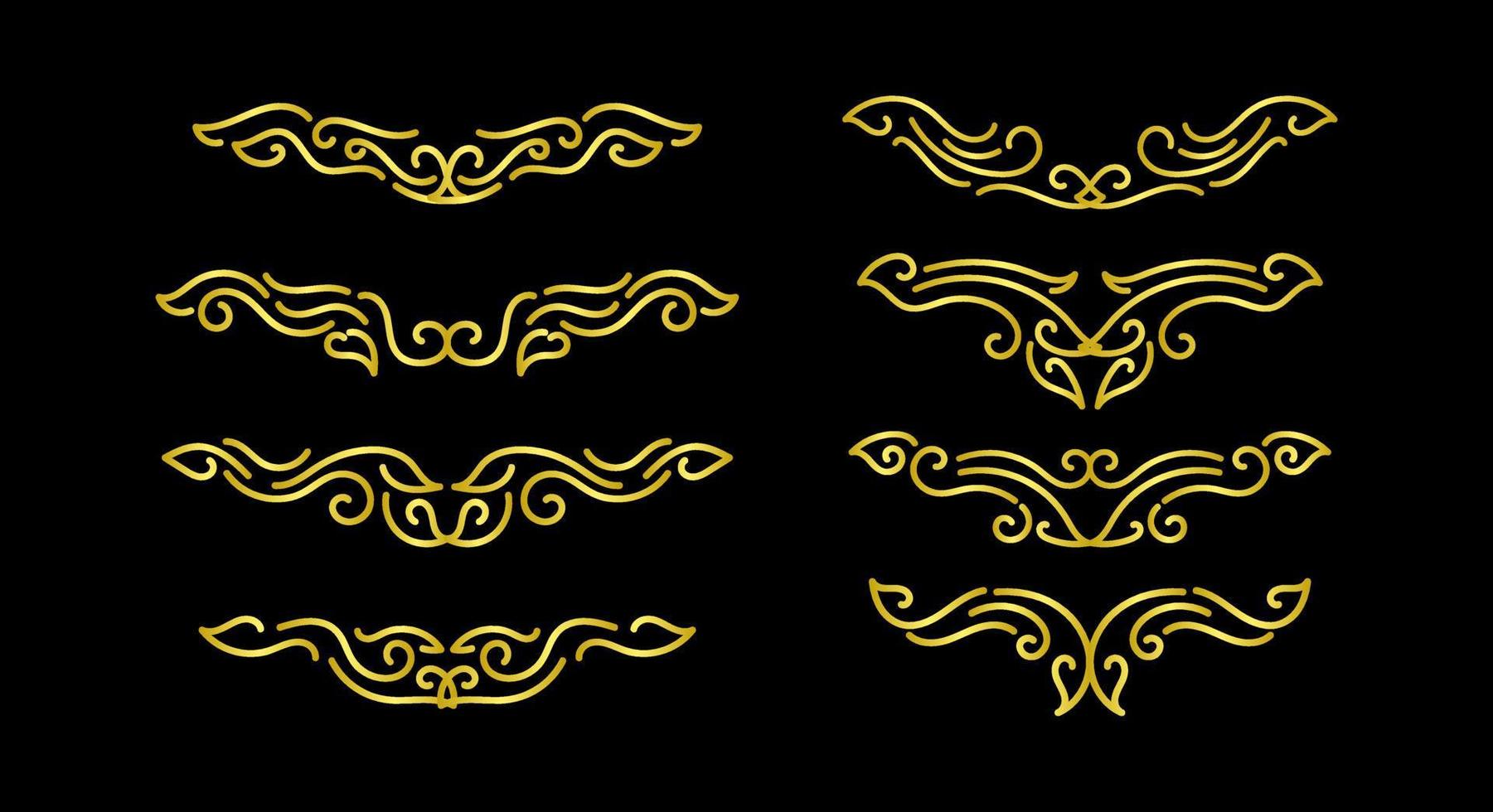Gold Borders Elements Set Collection, ornament Vector