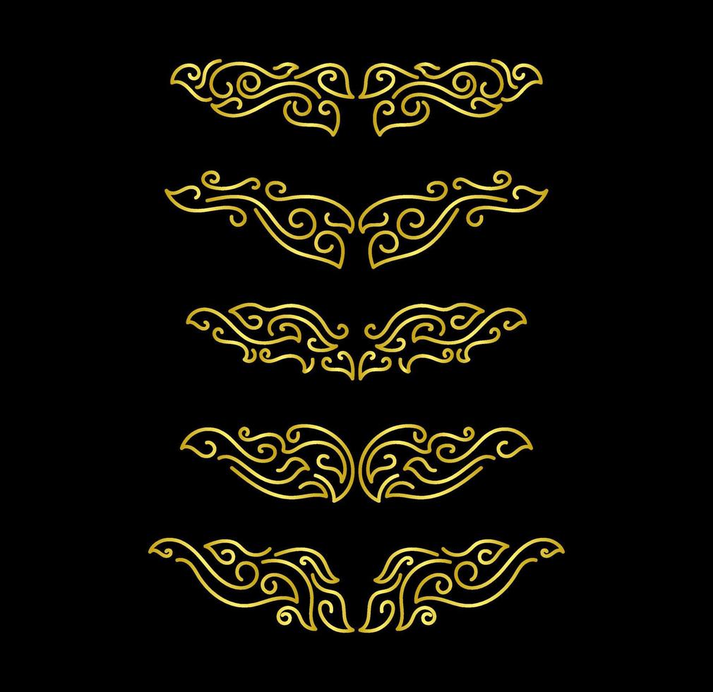 Gold Borders Elements Set Collection, ornament Vector