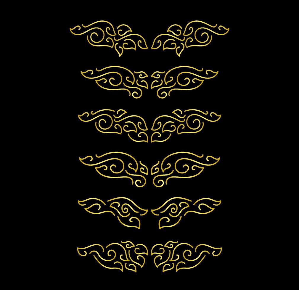 Gold Borders Elements Set Collection, ornament Vector