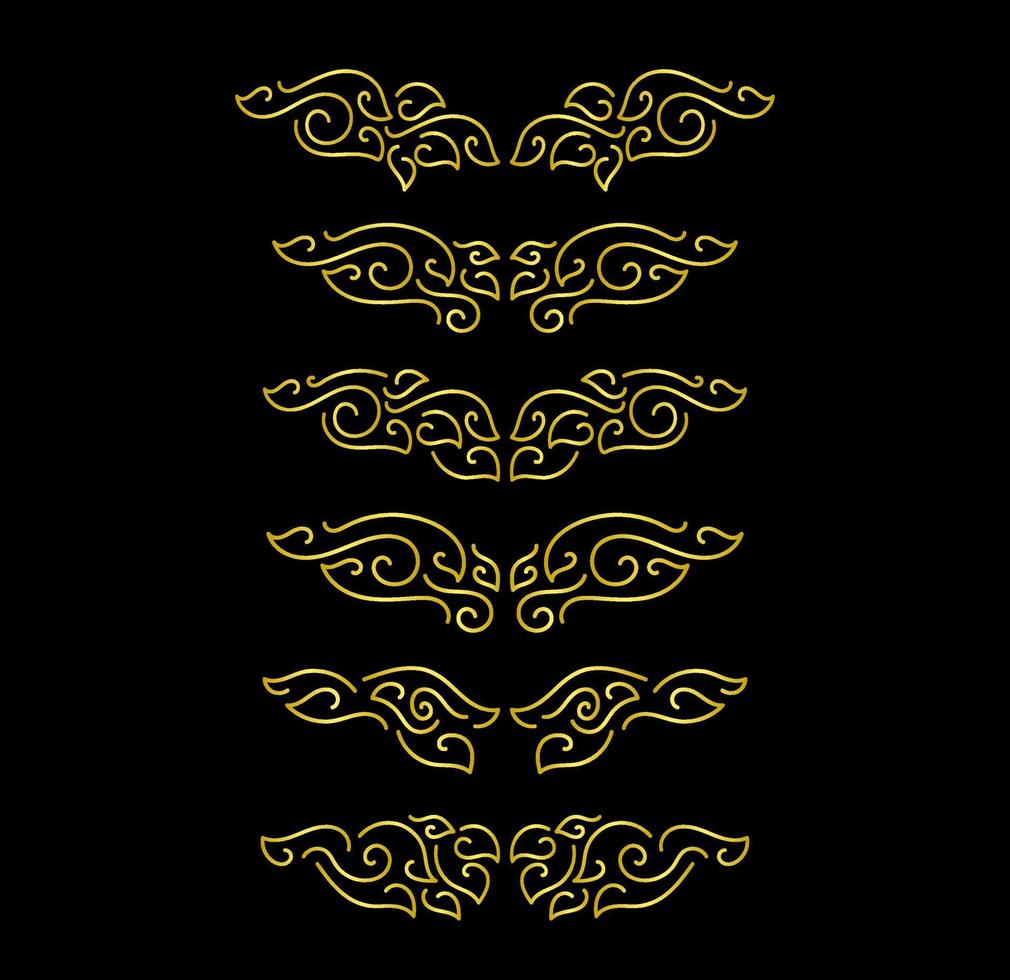 Gold Borders Elements Set Collection, ornament Vector